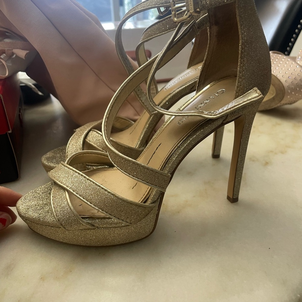 Gianni Bini Sparkling Gold Heels